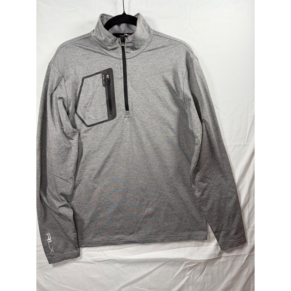 RLX Ralph Lauren Mens Gray Quarter Zip Pullover‎ Golf Performance Shirt Medium